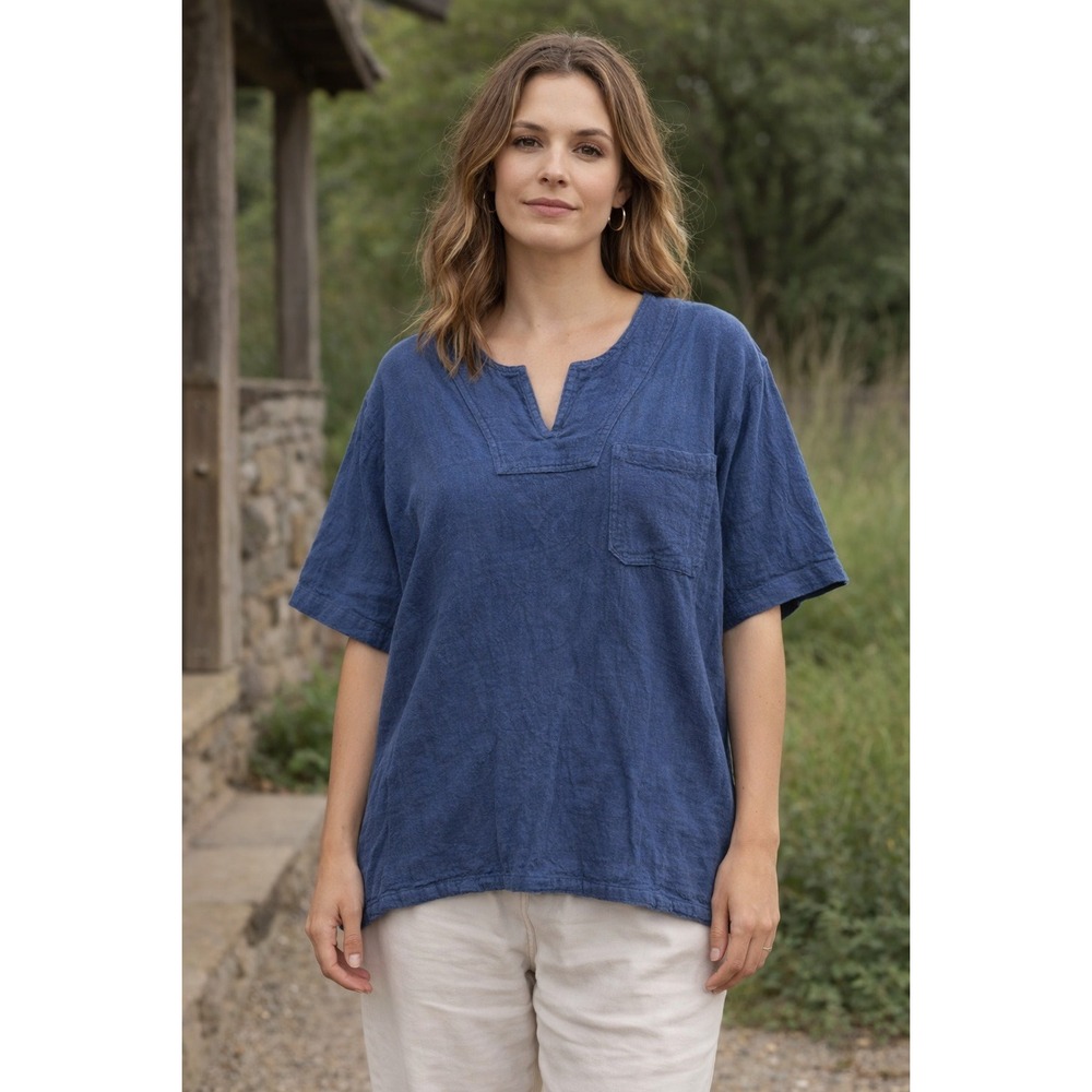 California Drawstrings Top Women's Size M Short Sleeve Cotton Preshrunk USA NWT